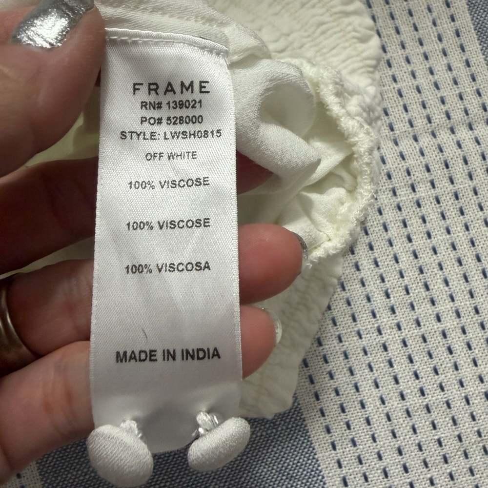 Frame Denim Ivory Ruffle Blouse - Picture 4 of 8